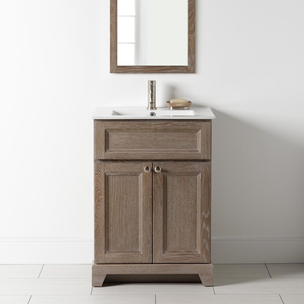 Stonewood Canadian Bathroom Vanities 24in weatheredoak newtop mirror 2022 web